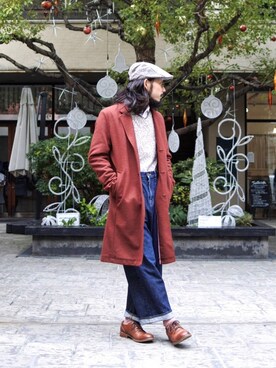 「URBAN RESEARCH（アーバンリサーチ）のアイテム（ステンカラーコート）」を使った、AKさん（メンズ・168cm）の冬コーディネート