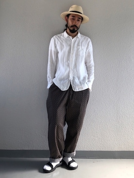 「Johnbull Private labo（ジョンブルプライベートラボ）のアイテム（パンツ）」を使った、AKさん（メンズ・168cm）の夏コーディネート