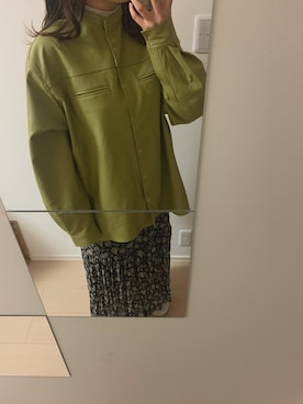 「フェイクレザー」｜「アイテム（ノーカラージャケット）」を使った、kanon さん（レディース・157cm）の冬コーディネート