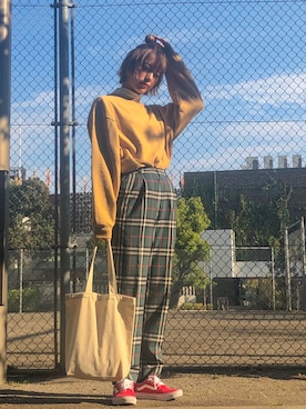 「バーバリー」｜「アイテム（スウェット）」を使った、uminatsukoさん（レディース・166cm）の冬コーディネート