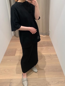 「STUDIOUS（ステュディオス）のアイテム（シューズ）」を使った、田村紗菜さん（レディース・154cm）の春コーディネート