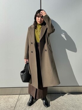 「コーディネート」｜「アイテム（チェスターコート）」を使った、田村紗菜さん（レディース・154cm）の秋コーディネート