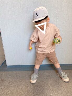 「SM2（エスエムツー）のアイテム（パンツ）」を使った、bobomiさん（キッズ・90cm）の春コーディネート