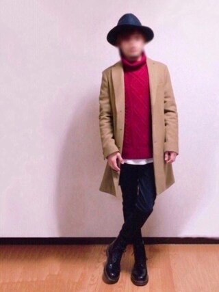 T is wearing SENSE OF PLACE by URBAN RESEARCH "ワイドブリムフェルトハット"