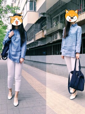 「MICHAEL KORS（マイケルコース）のアイテム（パンツ）」を使った、うさぎちゃんさん（レディース・171cm）の春コーディネート