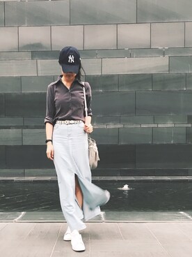 「ONLY（オンリー）のアイテム（スカート）」を使った、うさぎちゃんさん（レディース・171cm）の夏コーディネート