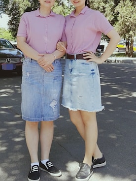 「UNKNOWN.（アンノウン）のアイテム（スカート）」を使った、うさぎちゃんさん（レディース・171cm）の春コーディネート