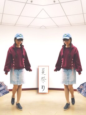 「UNKNOWN.（アンノウン）のアイテム（スカート）」を使った、うさぎちゃんさん（レディース・171cm）の夏コーディネート