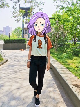 「cache cache（カシュ カシュ）のアイテム（パンツ）」を使った、うさぎちゃんさん（レディース・173cm）の春コーディネート