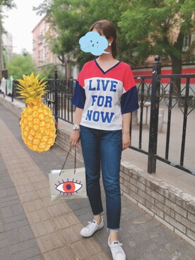 「Sperry   （スペリー）のアイテム（スリッポン）」を使った、うさぎちゃんさん（レディース・173cm）の夏コーディネート