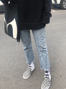 「PANCOATのアイテム」を使った、杬川さん（レディース・167cm）の秋コーディネート