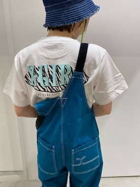 「アイテム（つなぎ/オールインワン）」を使った、加藤　葉月さん（レディース・155cm）の春コーディネート