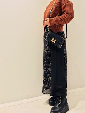 「ENVYM（アンビー）のアイテム（バッグ）」を使った、Mutsumiさん（レディース・158cm）の秋コーディネート