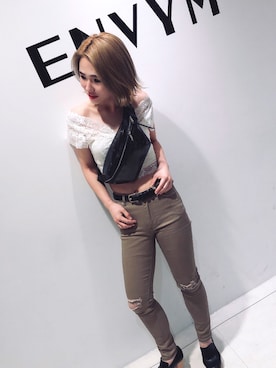 「ENVYM（アンビー）のアイテム（バッグ）」を使った、Mutsumiさん（レディース・158cm）の冬コーディネート