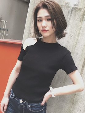 「カッティング」｜Mutsumiさん（レディース・163cm）の夏コーディネート