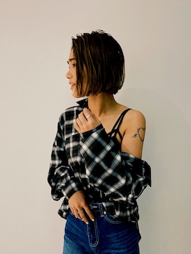 「アイテム（キャミソール、ブラック系）」を使った、Mutsumiさん（レディース・162cm）の冬コーディネート