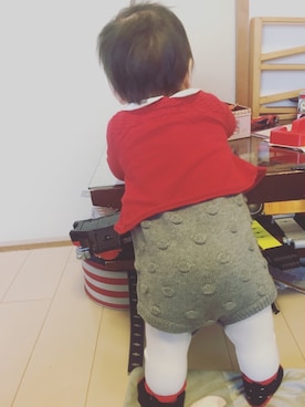 「babygap」｜「アイテム（ハンチング/ベレー帽）」を使った、Rinto×Kaito×Miri×Umiさん（キッズ・70cm）の秋コーディネート