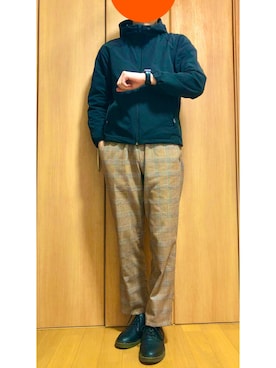 「CASPER JOHN（キャスパージョン）のCASPER JOHN グレンチェックイージーパンツ（その他パンツ）」を使った、ぽんくんさん（メンズ・183cm）の春コーディネート