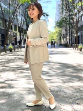 「ビジネス」｜「アイテム（その他アウター）」を使った、bataさん（レディース・150cm）の春コーディネート