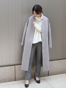 スーパー120ビーバーVネックコート_#を使った人気ファッション 