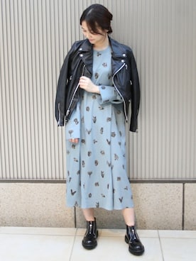 「JOURNAL STANDARD（ジャーナルスタンダード）のアイテム（ライダースジャケット）」を使った、tokuhiroさん（レディース・164cm）の秋コーディネート