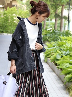 「JOURNAL STANDARD（ジャーナルスタンダード）のアイテム（デニムジャケット）」を使った、tokuhiroさん（レディース・164cm）の夏コーディネート