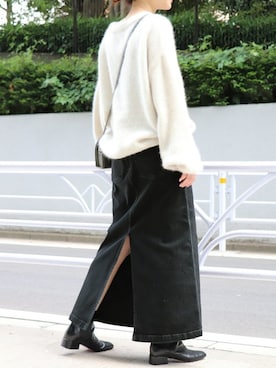 「JOURNAL STANDARD（ジャーナルスタンダード）のアイテム（デニムスカート）」を使った、tokuhiroさん（レディース・164cm）の夏コーディネート