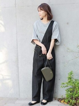 「19ss」｜「アイテム（オールインワン・サロペット）」を使った、tokuhiroさん（レディース・164cm）の冬コーディネート