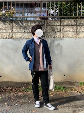 「アイテム（その他トップス、ホワイト系）」を使った、kanataさん（メンズ・165cm）の冬コーディネート