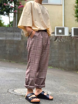 「revertical（リバーティカル）のアイテム（パンツ）」を使った、kanataさん（メンズ・165cm）の夏コーディネート