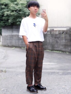 「バラ柄」｜「アイテム（その他）」を使った、kanataさん（メンズ・165cm）の夏コーディネート