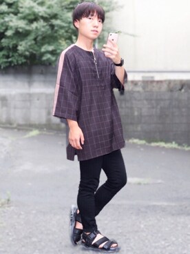「CASPER JOHN」｜「アイテム（アナログ腕時計）」を使った、kanataさん（メンズ・165cm）の夏コーディネート
