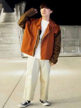 「YON（ヨン）のアイテム」を使った、kanataさん（メンズ・165cm）の冬コーディネート