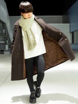 「ADRER（アドラー）のアイテム（チェスターコート）」を使った、kanataさん（メンズ・165cm）の冬コーディネート