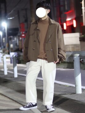 「ZIP FIVE（ジップファイブ）のアイテム（トレンチコート）」を使った、kanataさん（メンズ・165cm）の冬コーディネート