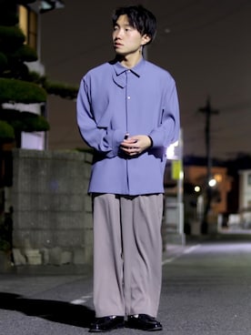 「とろみシャツ」｜「アイテム（その他）」を使った、kanataさん（メンズ・165cm）の春コーディネート