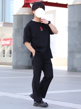「バラ柄」｜「アイテム（その他）」を使った、kanataさん（メンズ・165cm）の春コーディネート