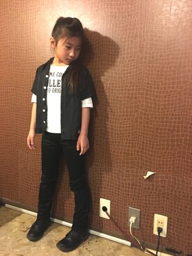 「ROLLERS（ローラーズ）のアイテム（パンツ）」を使った、a_coco_aさん（キッズ・127cm）の冬コーディネート