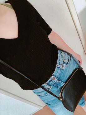 「ハイウエストジーンズ」｜sara〖 相互フォロー〗さん（レディース・149cm）の夏コーディネート