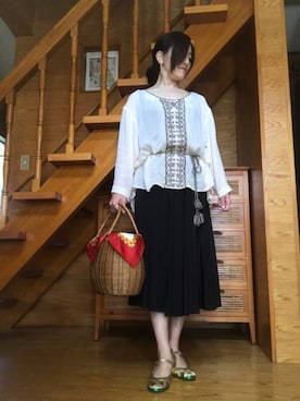 「Anisha（アニーシャ）のアイテム」を使った、かのんさん（レディース・155cm）の春コーディネート