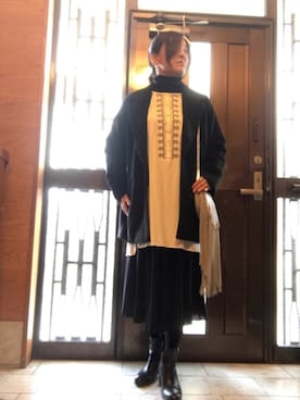 「LUCA/LADY LUCK LUCA（ルカ/レディラックルカ）のアイテム（チェスターコート）」を使った、かのんさん（レディース・155cm）の冬コーディネート