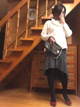 「amber（アンバー）のアイテム」を使った、かのんさん（レディース・155cm）の冬コーディネート