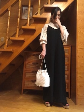 「mysty woman（ミスティウーマン）のアイテム（サロペット/オーバーオール）」を使った、かのんさん（レディース・155cm）の春コーディネート