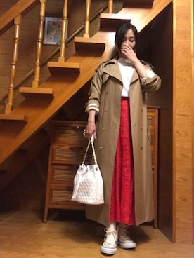 「LUCA/LADY LUCK LUCA（ルカ/レディラックルカ）のアイテム（スカート）」を使った、かのんさん（レディース・155cm）の春コーディネート