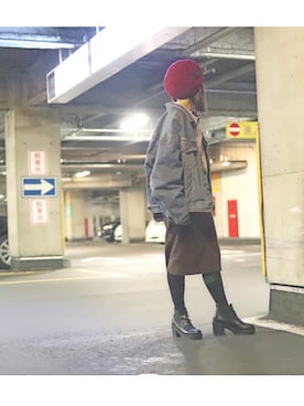 「袖ボリューム」｜「アイテム（デニムジャケット）」を使った、wakapiさん（レディース・153cm）の秋コーディネート
