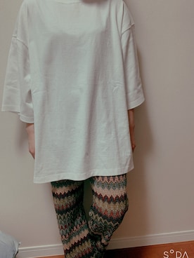 「JEANASIS（ジーナシス）のBIGスリットTEE/884386（Tシャツ/カットソー）」を使った、ponchan365さん（レディース・158cm）の夏コーディネート