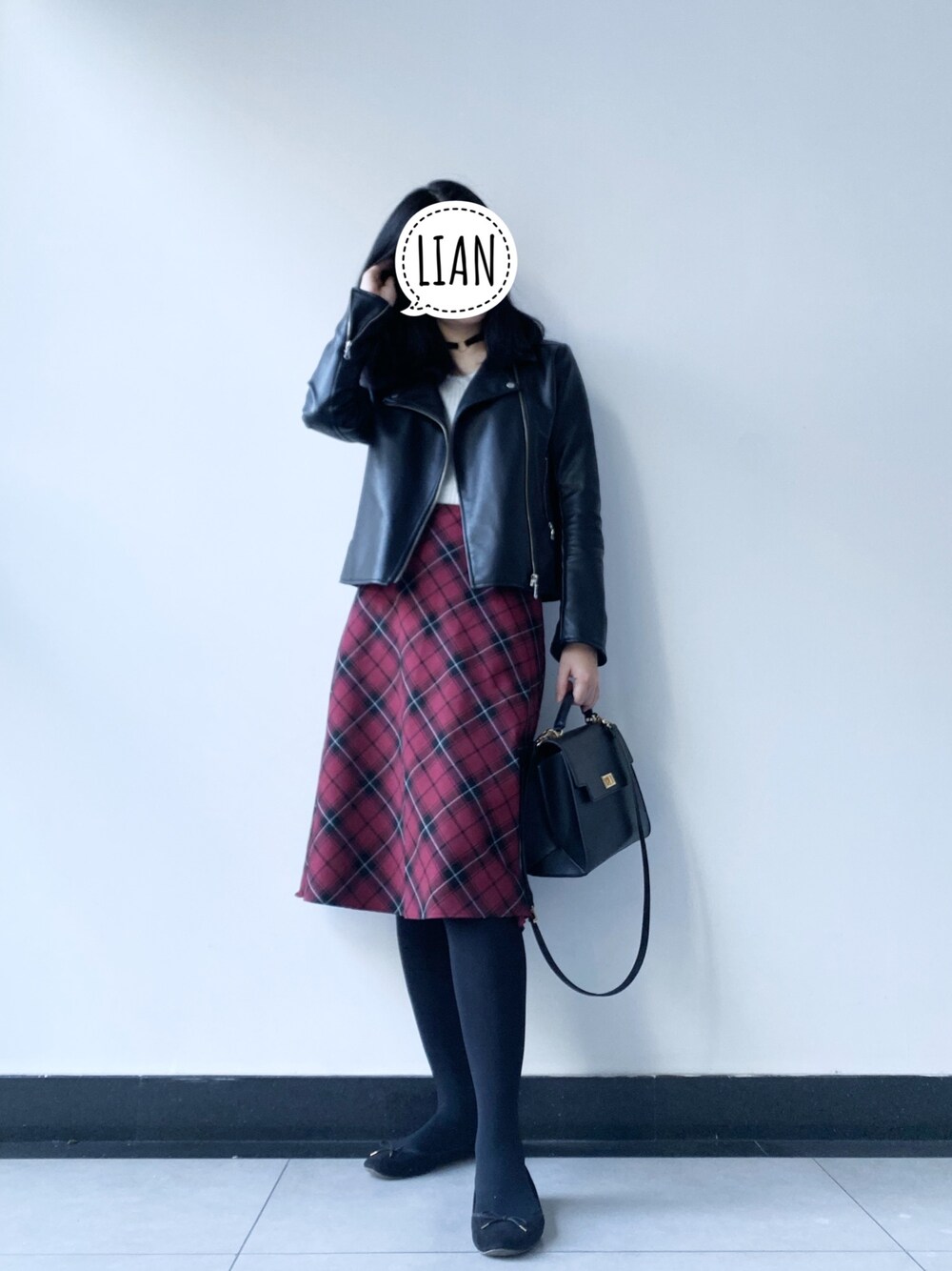 「ユニクロ、UNIQLO、GU、ootd、基础款、通勤穿搭、程序媛今天穿什么、程序员的ootd」｜「GUのアイテム（ライダースジャケット、ブラック系）」を使った、parkerさん（レディース・162cm）の秋コーディネートの1枚目の写真