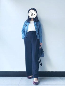 「通勤穿搭」｜「アイテム（デニムジャケット）」を使った、parkerさん（レディース・162cm）の秋コーディネート