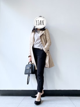 「GAP（ギャップ）のアイテム（トレンチコート）」を使った、parkerさん（レディース・162cm）の秋コーディネート