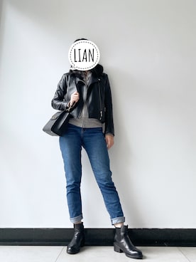「UNIQLO（ユニクロ）のアイテム（スタジャン）」を使った、parkerさん（レディース・162cm）の秋コーディネート